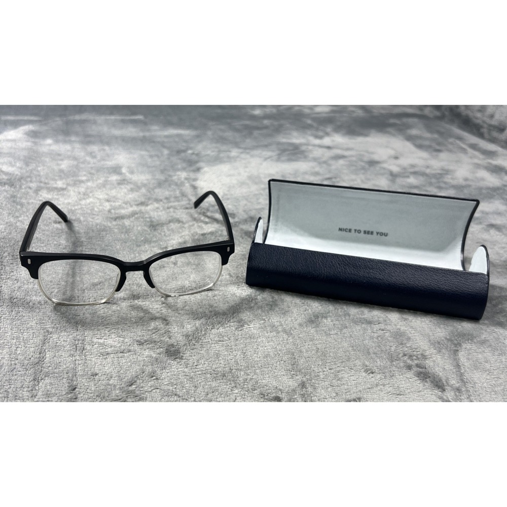Warby Parker AMES 3103 51017-140 Eyeglasses Ames Jet Black Matte Polished Silver